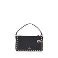Valentino Garavani Black Calf Leather Bos Taurus Shoulder Bag