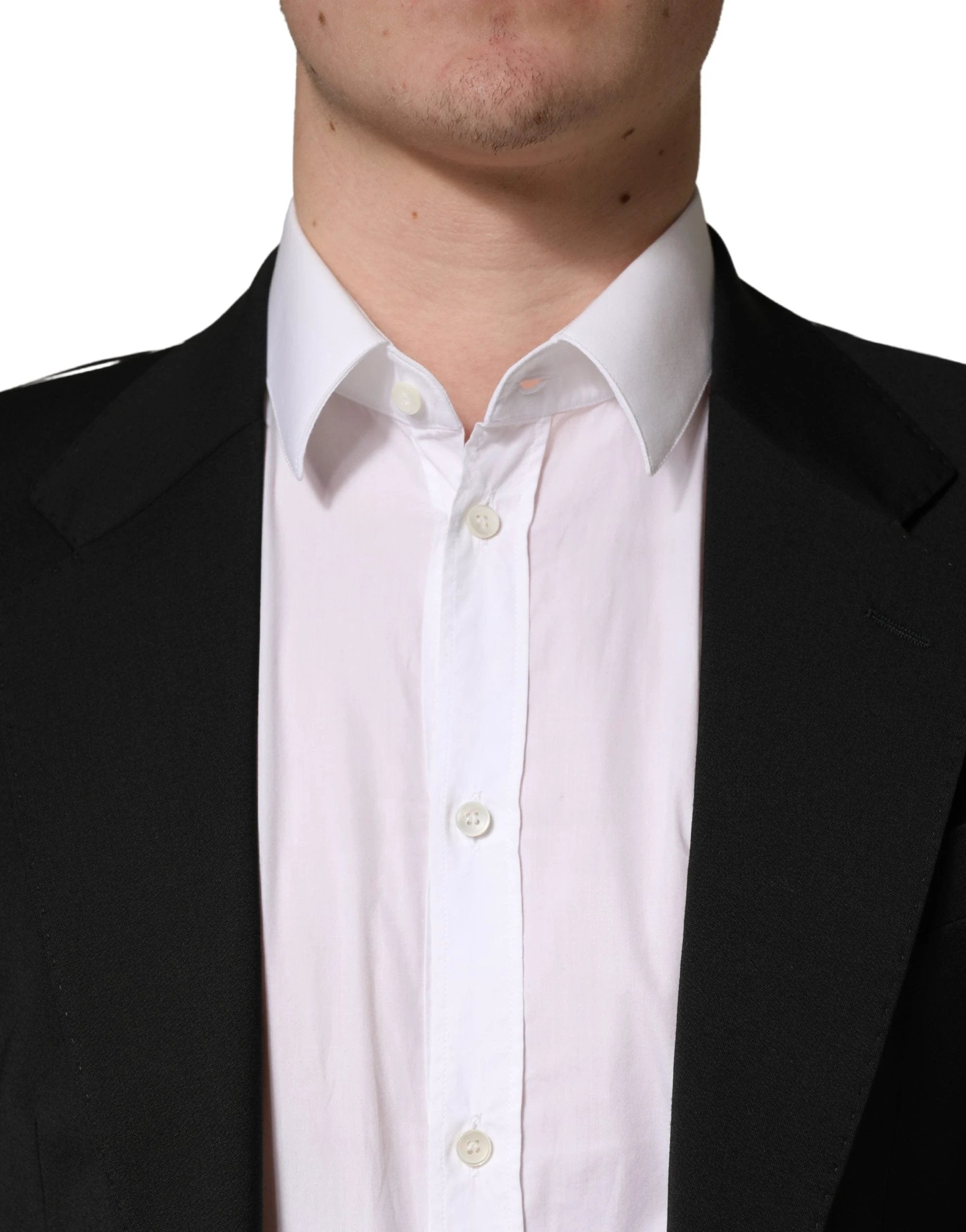 Dolce & Gabbana Black Polyester 2 Buttons Men Suit Jacket