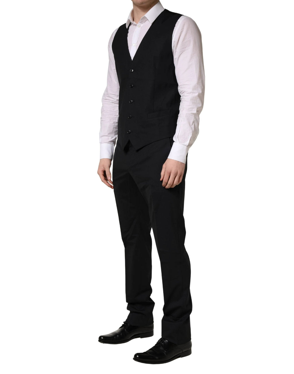 Dolce & Gabbana Black Wool 2 Buttons Formal 3 Piece Men Suit