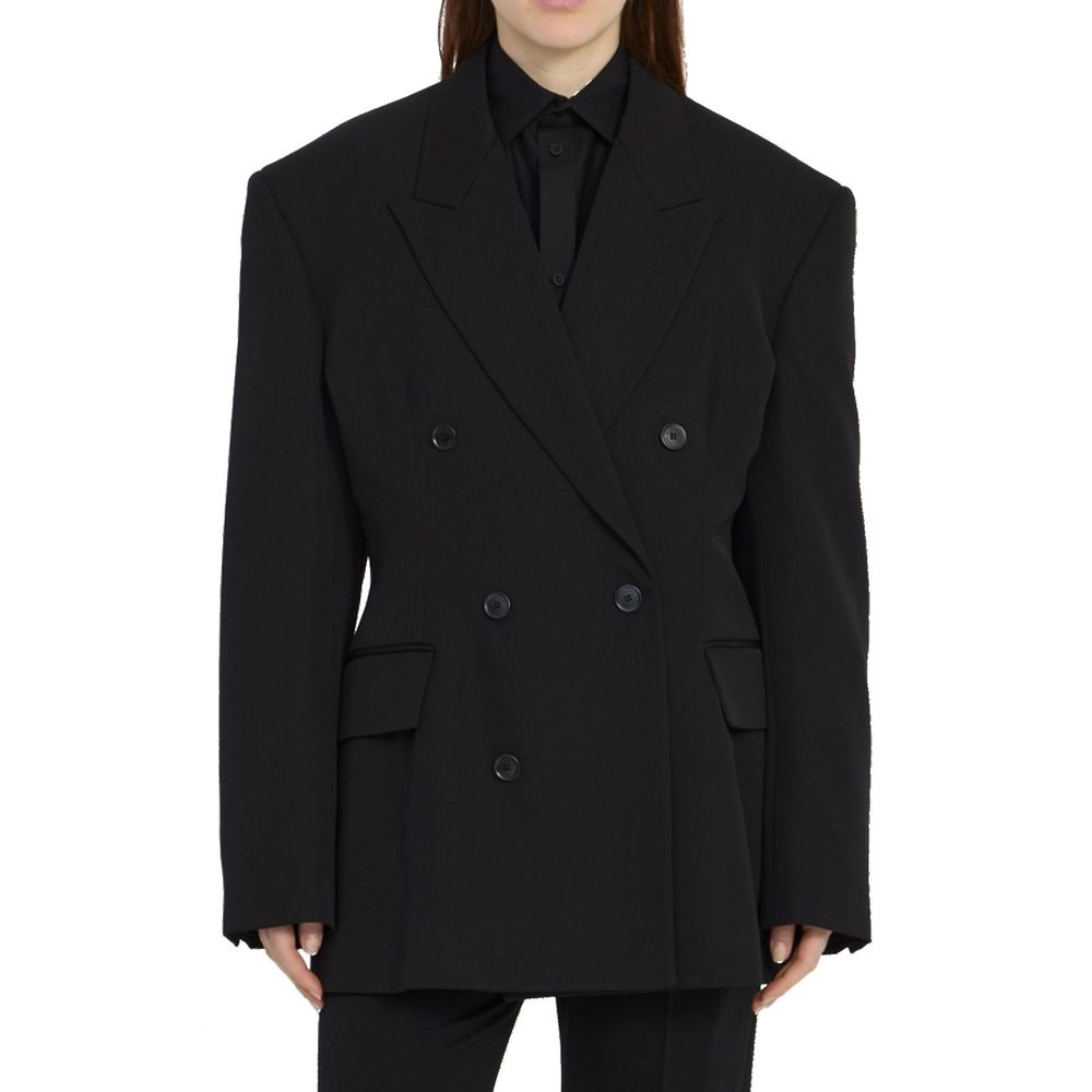 Balenciaga Black Wool Women's Coat