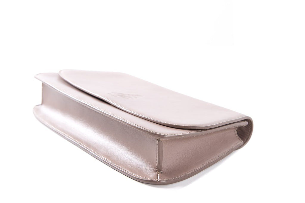 Mark Cross Taupe Clutch with Shoulder Chain