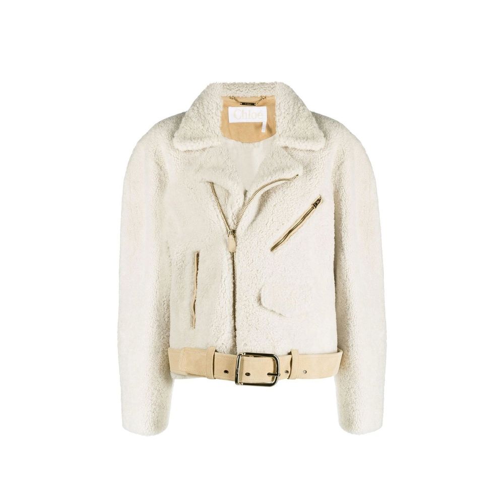 Chloé Beige Polyester Biker Women's Jacket