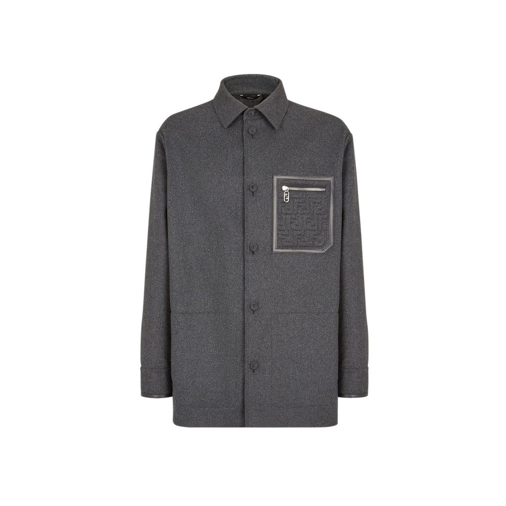 Fendi Gray Cashmere Men's Coat