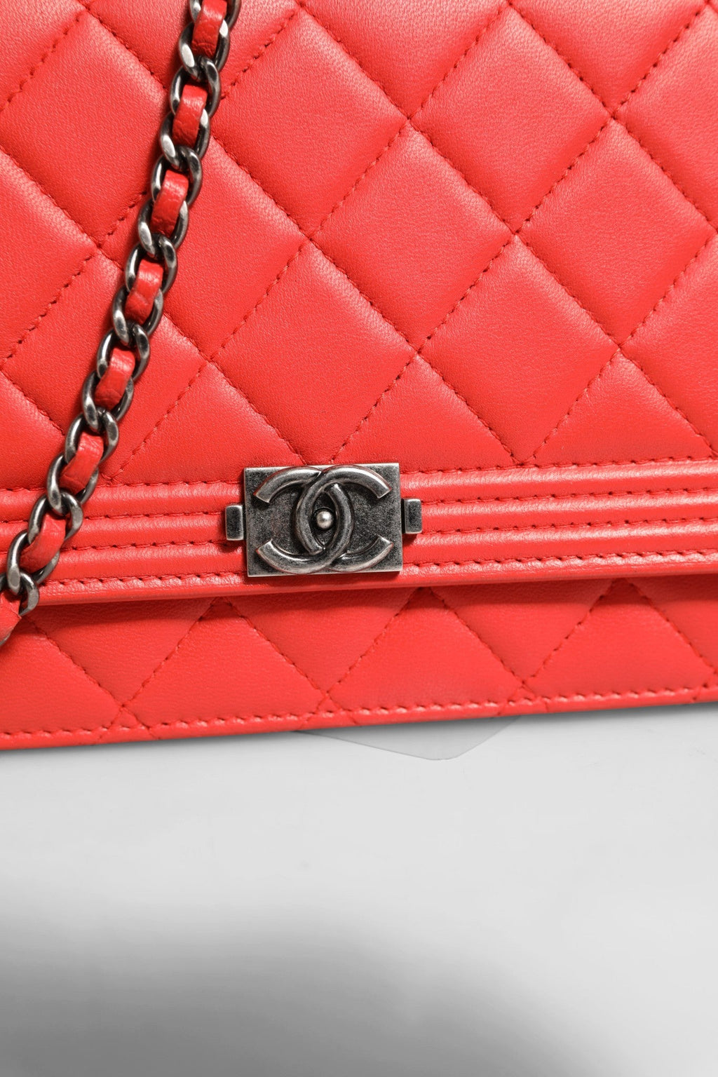Chanel Chanel Boy Wallet on Chain Red Women's Lambskin