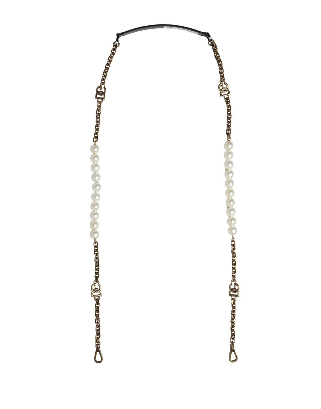 Dolce & Gabbana Black Leather Gold Chain Bag Accessory Shoulder Strap