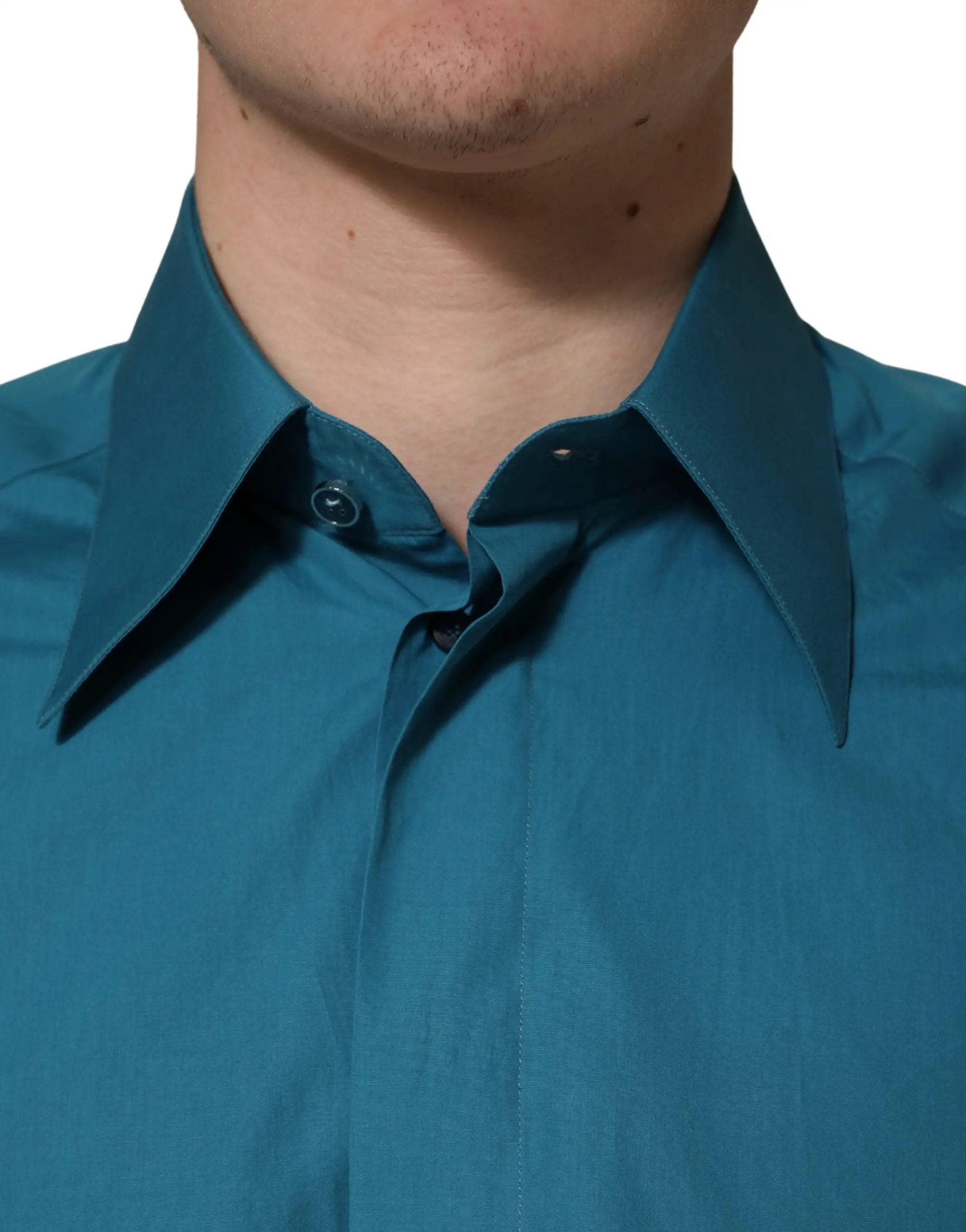 Dolce & Gabbana Blue SARTORIA Long Sleeve Cotton Dress Shirt