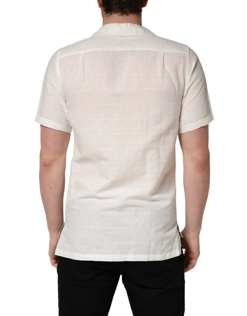 Dolce & Gabbana White Linen Short Sleeves Button Down Shirt