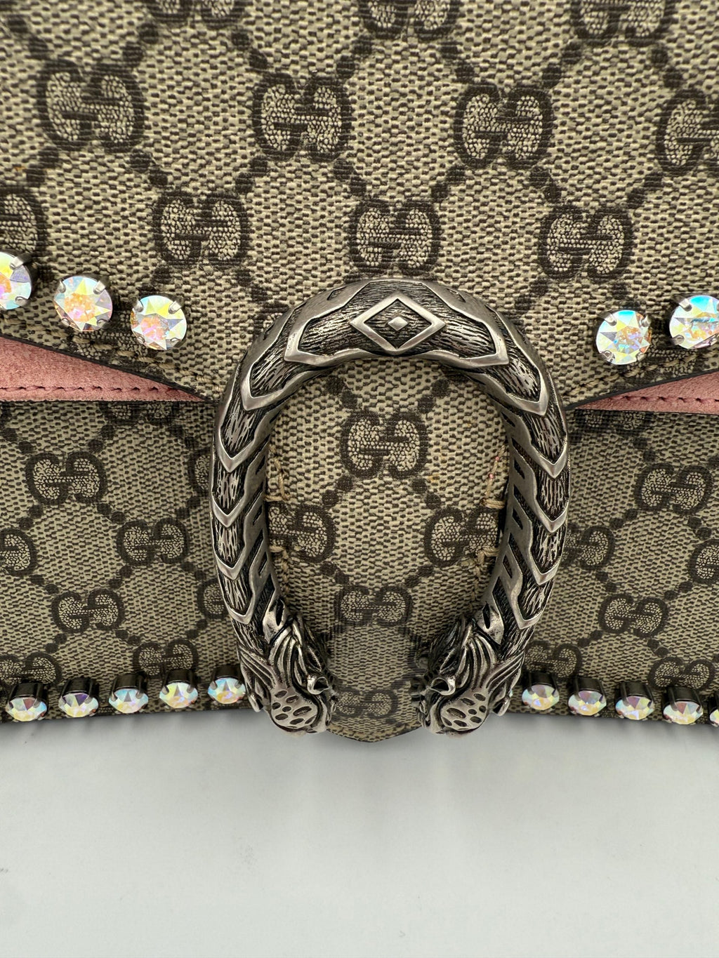 Gucci GUCCI DIONYSUS GG Supreme with Diamantes Women's Handbag (Pre-Owned)