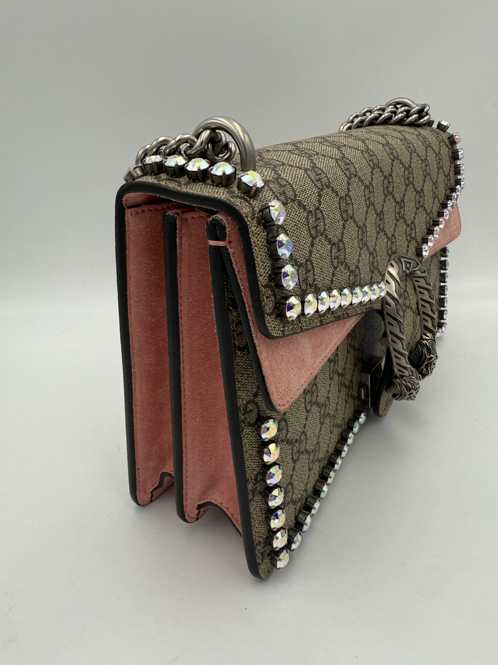 Gucci GUCCI DIONYSUS GG Supreme with Diamantes Women's Handbag (Pre-Owned)