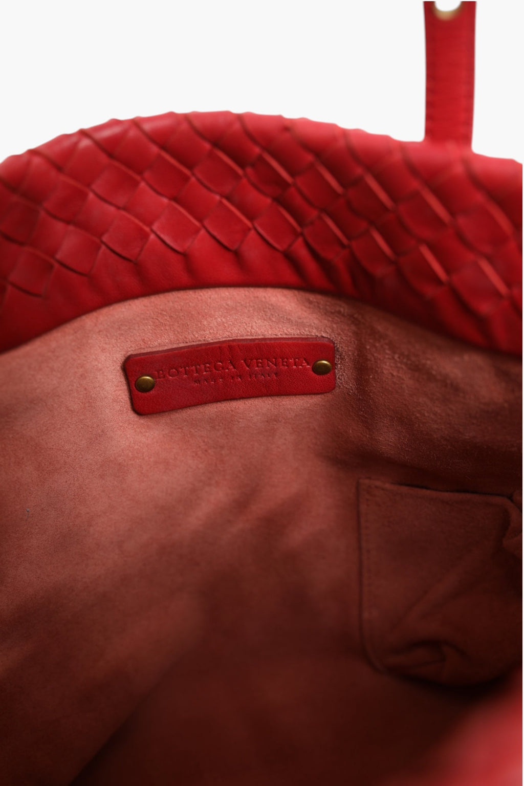 Bottega Veneta Red Intrecciato Leather Tote Women's Bag