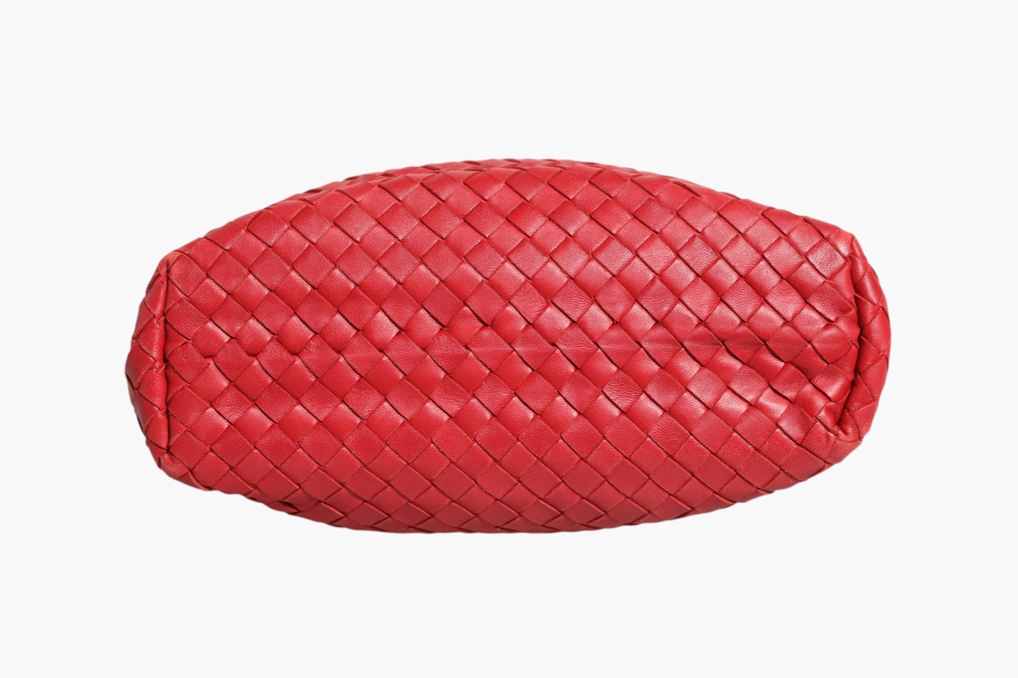 Bottega Veneta Red Intrecciato Leather Tote Women's Bag