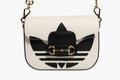 Gucci Gucci x Adidas Horsebit 1955 White Black Calfskin Leather Shoulder Women's Bag (Pre-Owned)