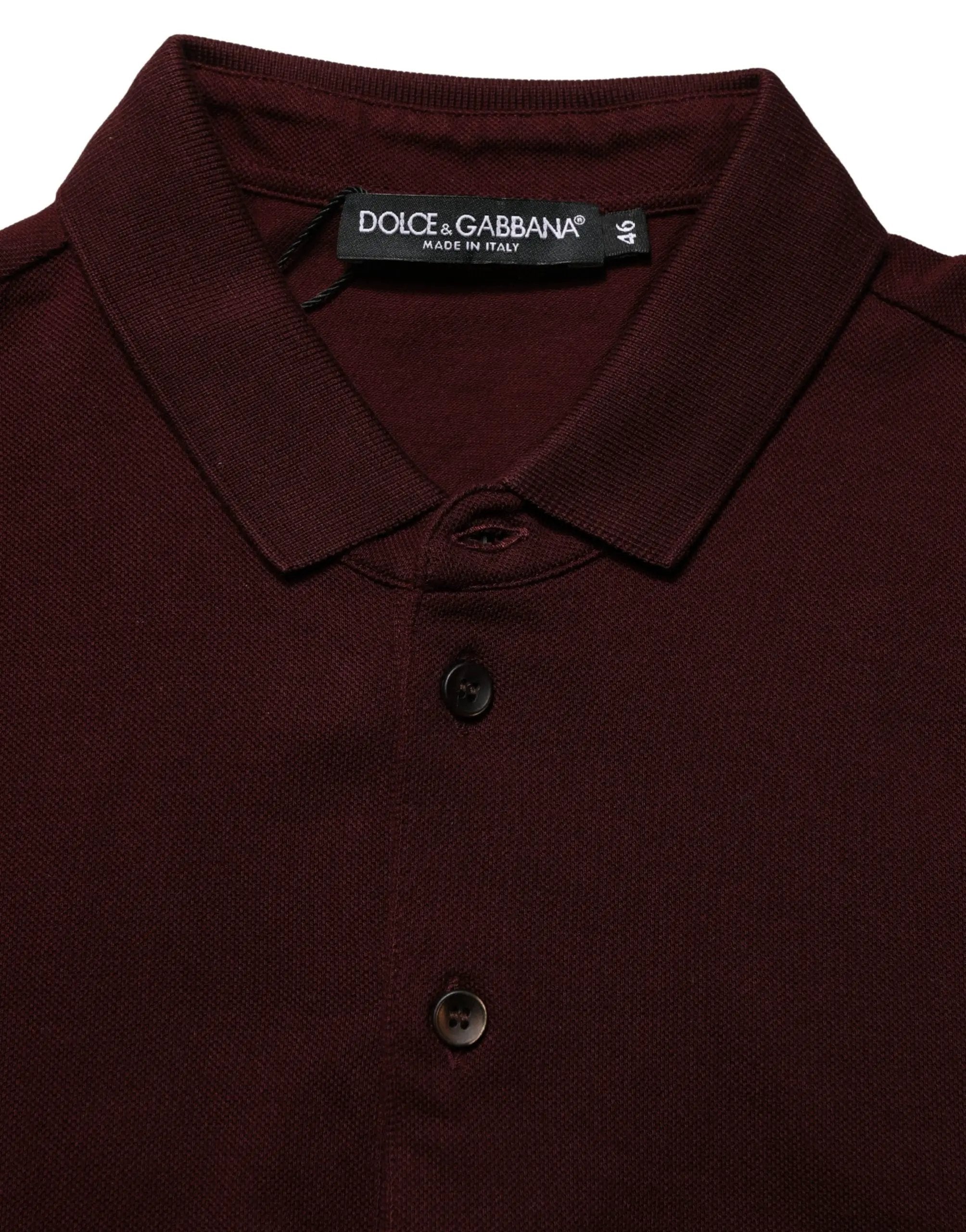 Dolce & Gabbana Maroon Collared Short Sleeves Polo T-shirt