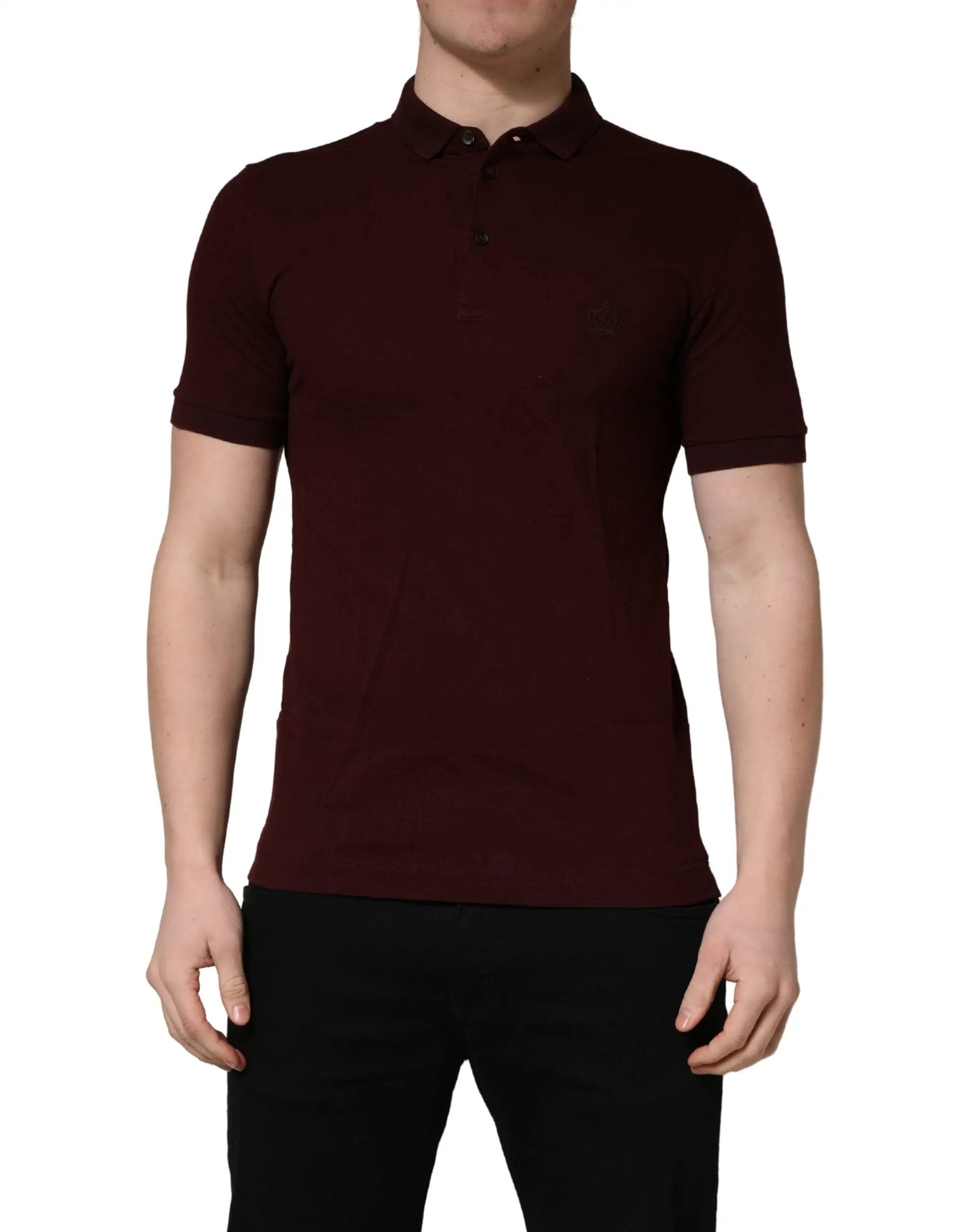 Dolce & Gabbana Maroon Collared Short Sleeves Polo T-shirt