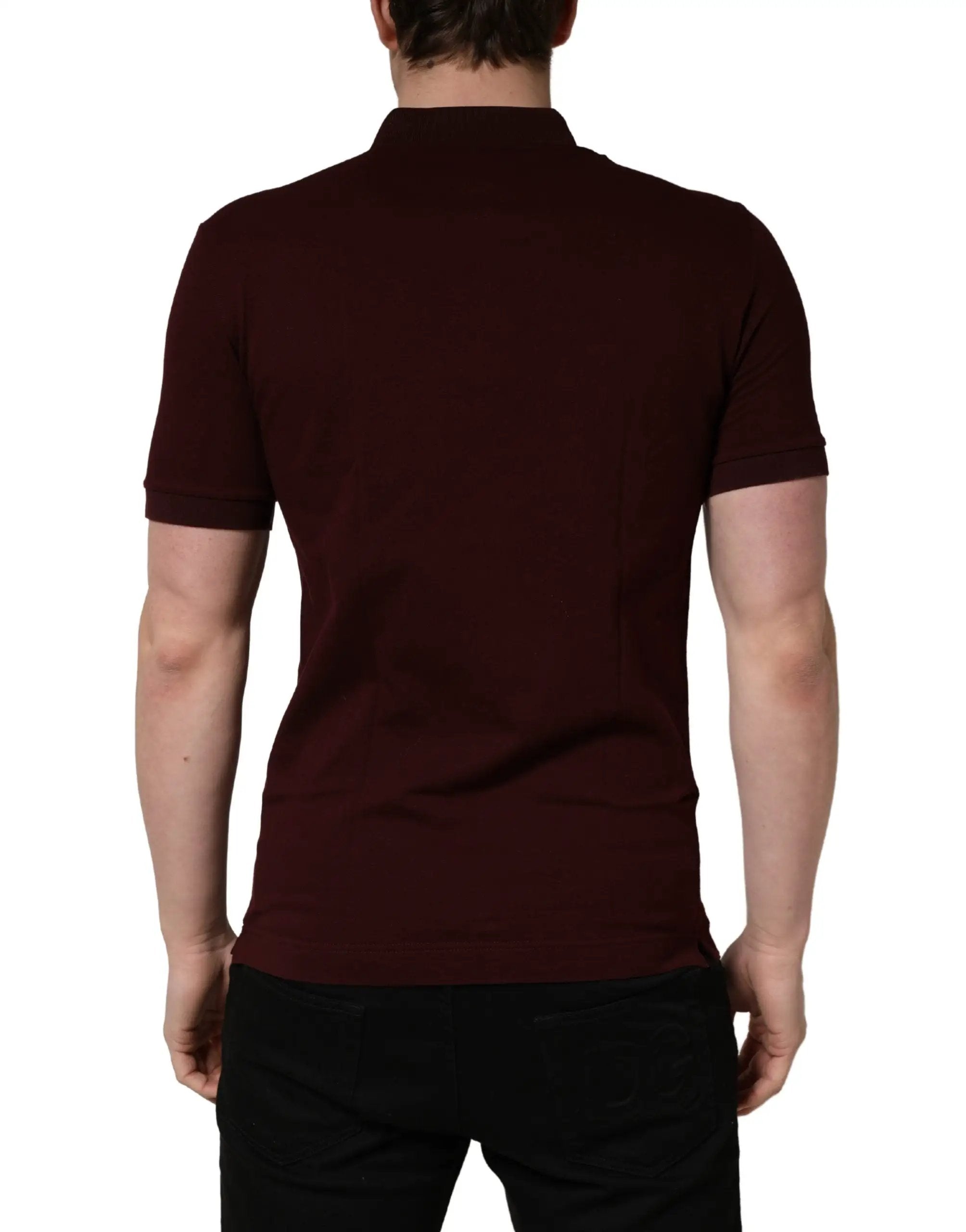 Dolce & Gabbana Maroon Collared Short Sleeves Polo T-shirt