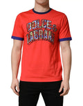Dolce & Gabbana Orange Logo Print Cotton Crew Neck T-shirt