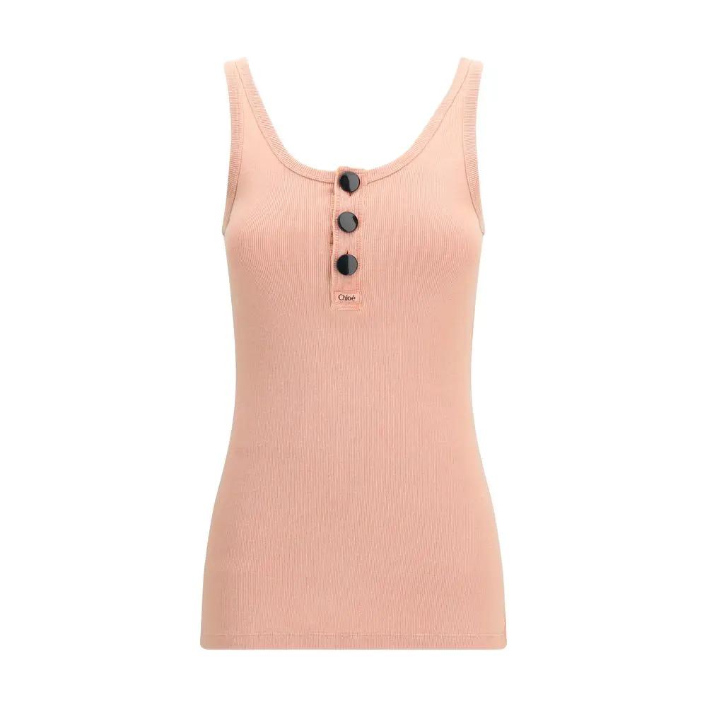 Chloé Multicolor Cotton Sleeveles T-Shirt