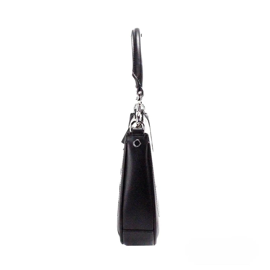 Marc Jacobs Natural Black Canvas Leather Hobo Shoulder Handbag Purse