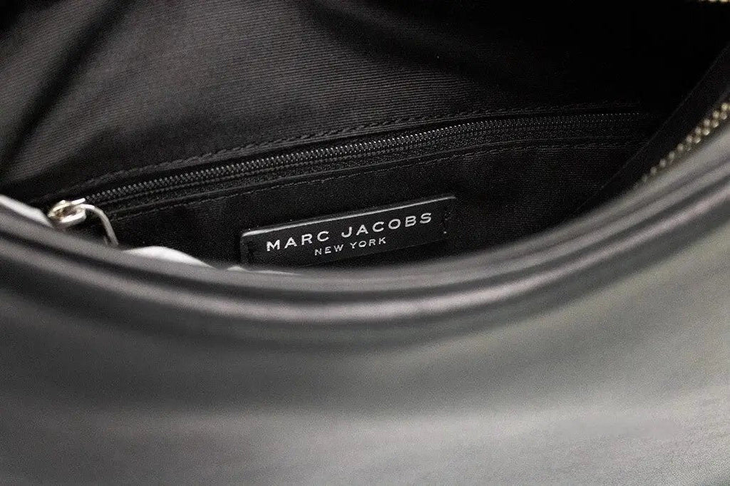 Marc Jacobs Tempo Small Black Smooth Leather Hobo Convertible Shoulder Bag Purse