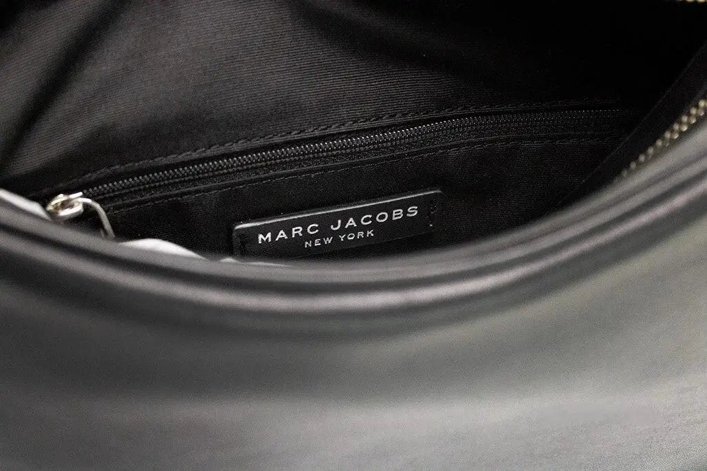 Marc Jacobs Tempo Small Black Smooth Leather Hobo Convertible Shoulder Bag Purse