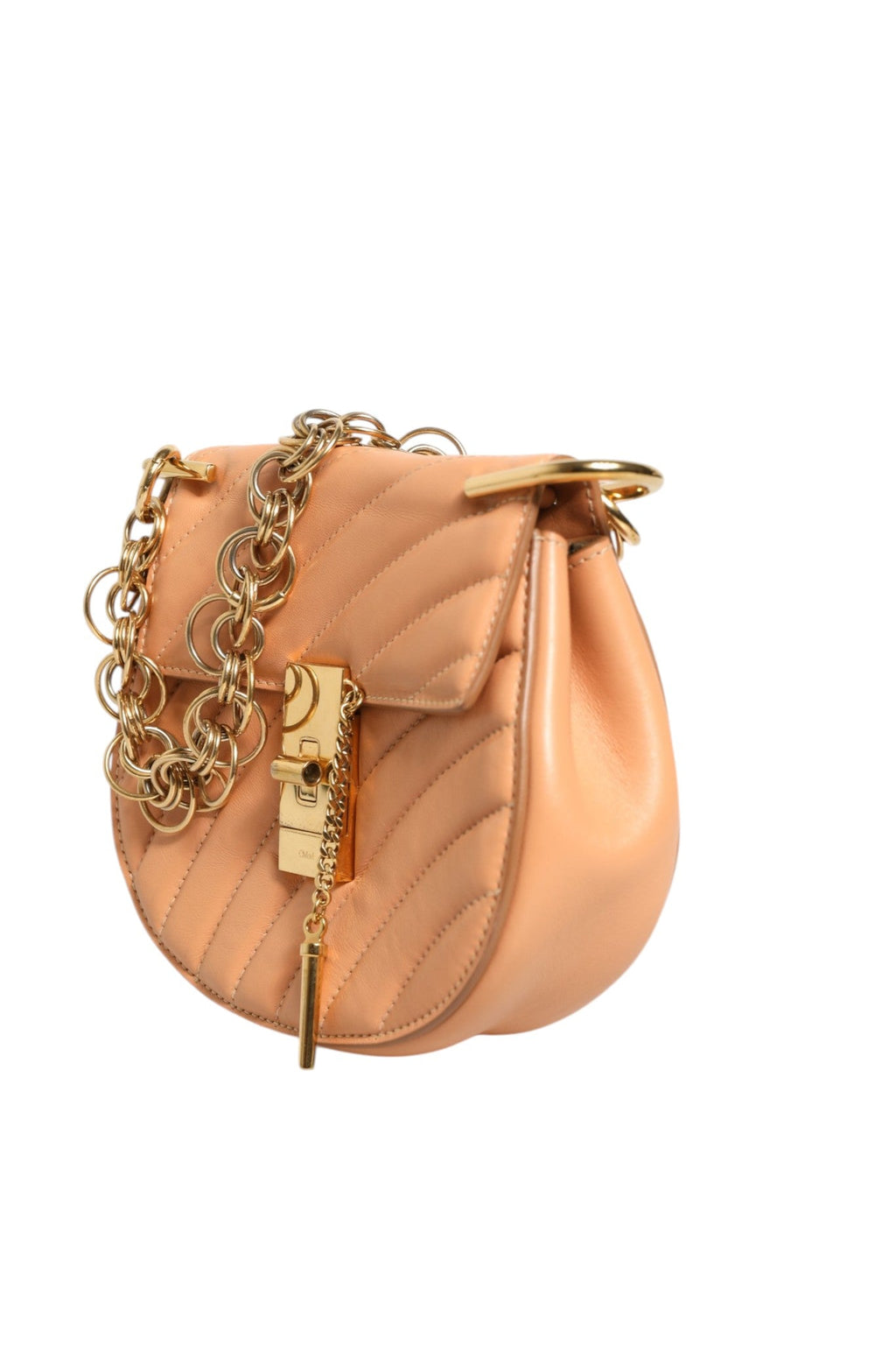 Chloé Quilted Calfskin Leather Drew Bijou Shoulder Women's Bag (Pre-Owned)