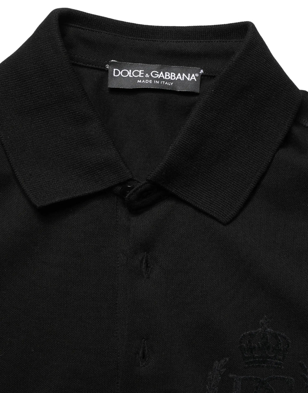 Dolce & Gabbana Black Cotton Collared Short Sleeves Men Polo T-shirt