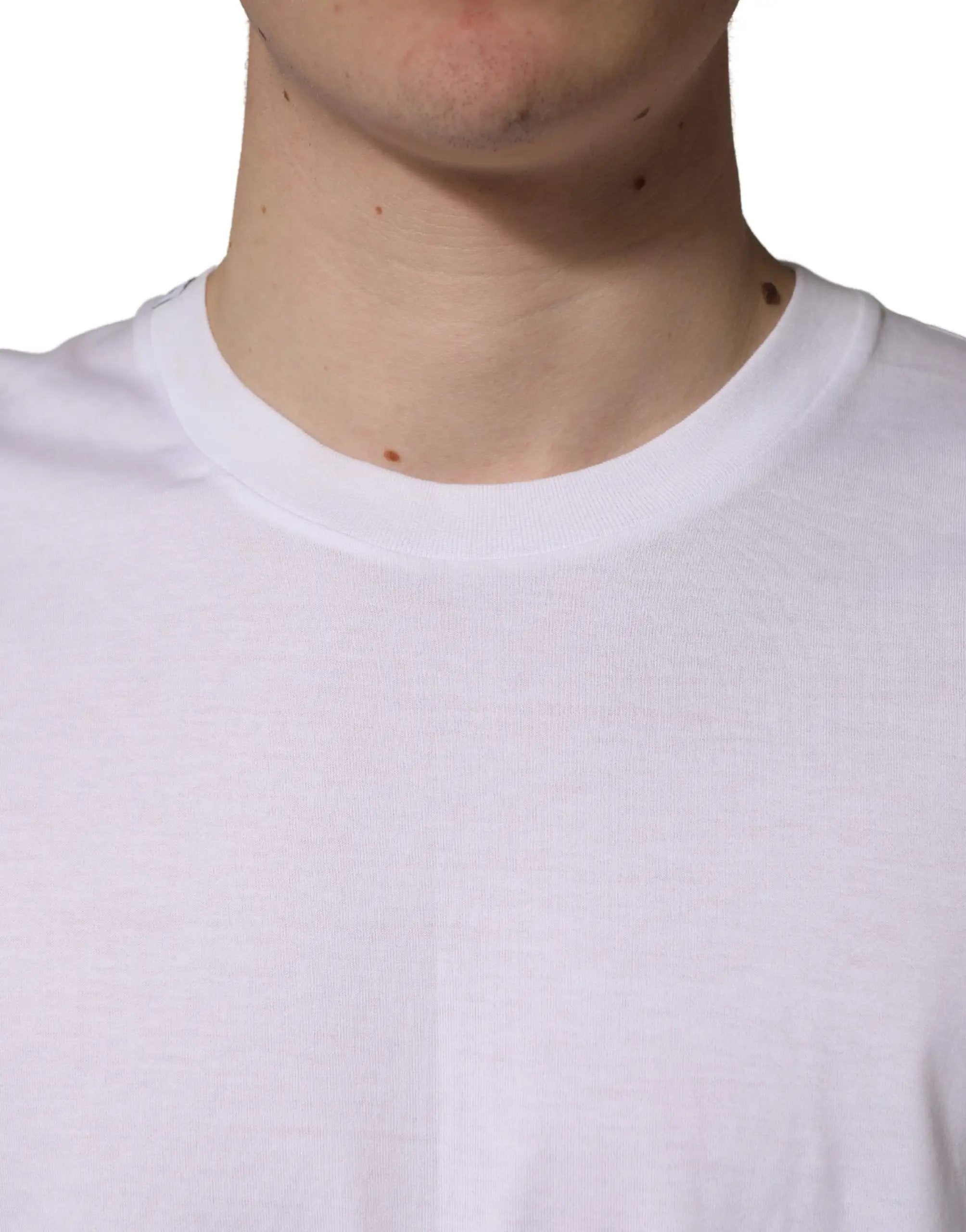 Dolce & Gabbana White Oversized Cotton Men Crew Neck T-shirt