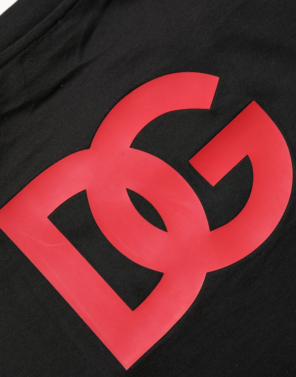 Dolce & Gabbana Black Cotton Jersey Logo Patch Crew Neck T-shirt