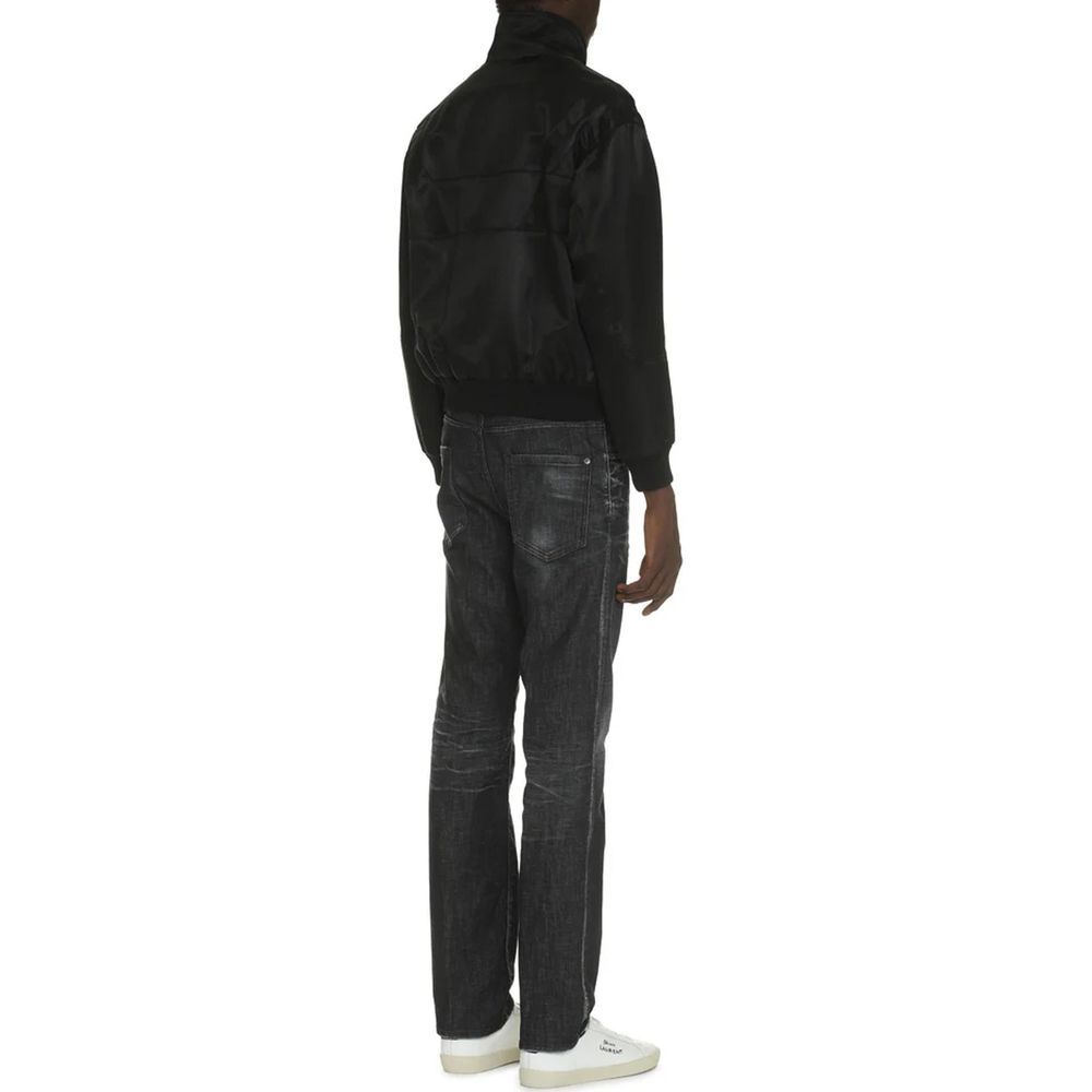 Saint Laurent Black Silk Men's Bomber