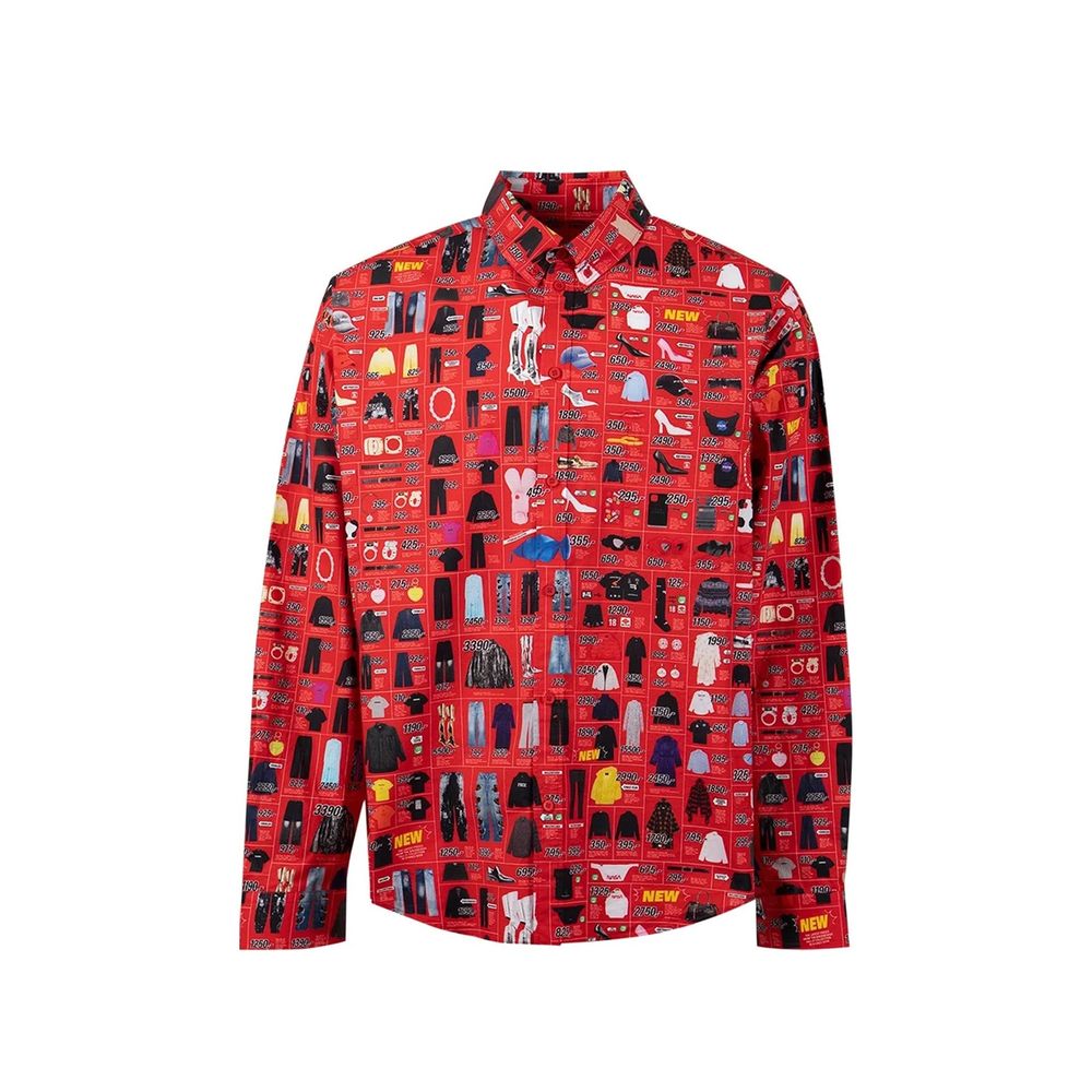 Balenciaga Multicolor Cotton Pattern Men's Shirt