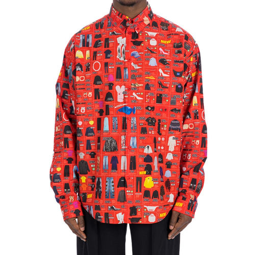 Balenciaga Multicolor Cotton Pattern Men's Shirt
