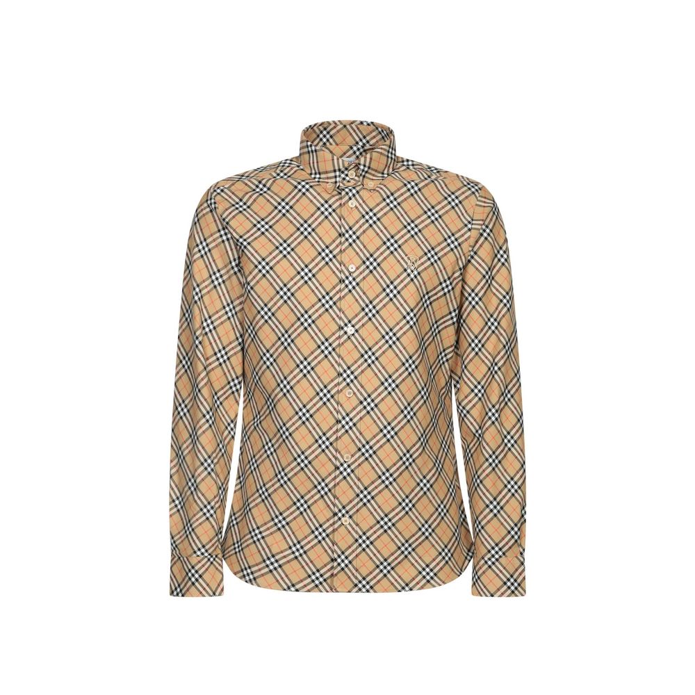 Burberry Beige Cotton Pattern Men's Shirt