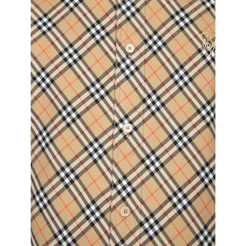 Burberry Beige Cotton Pattern Men's Shirt