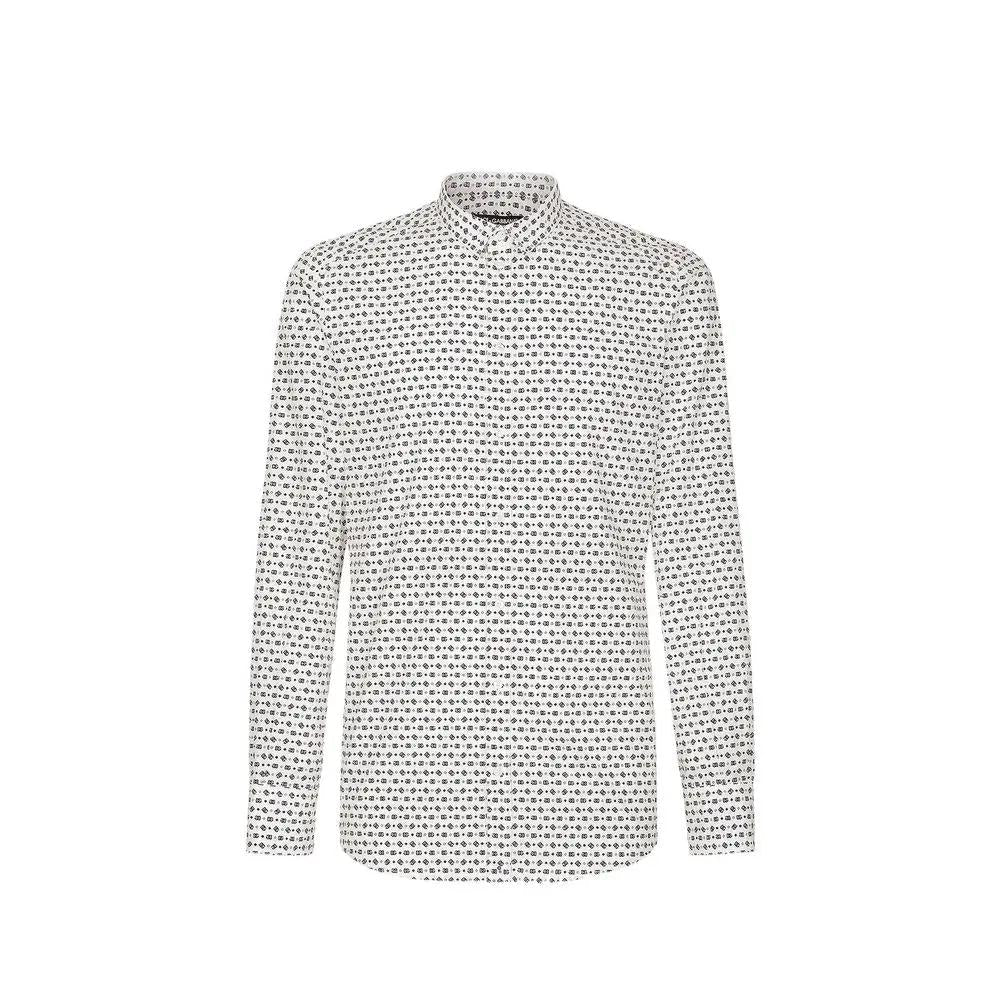 Dolce & Gabbana White Cotton Pattern Shirt