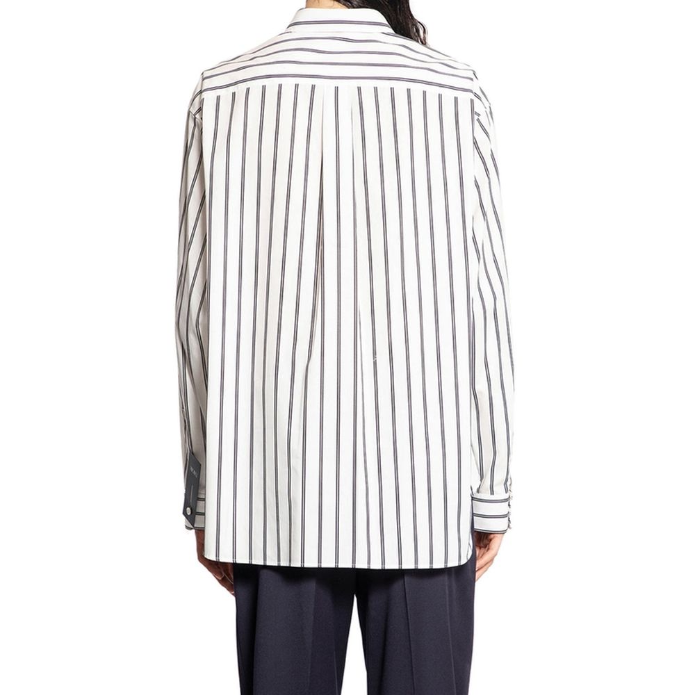 Dior White Cotton Pattern Men's Shirt