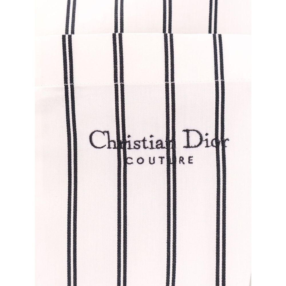 Dior White Cotton Pattern Men's Shirt