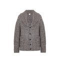 Bottega Veneta Gray Alpaca Leather Men's Cardigan