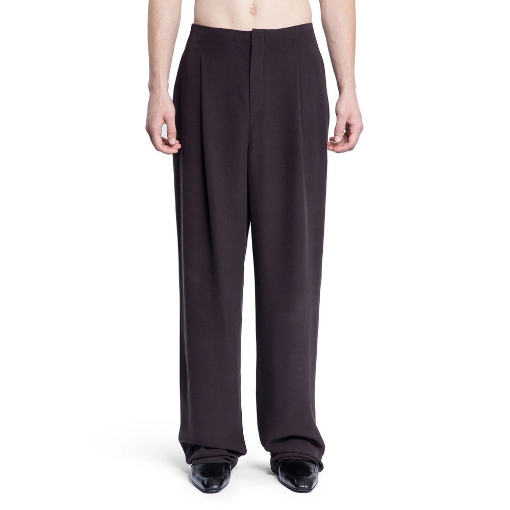 Saint Laurent Brown Silk Dress Men's Pants