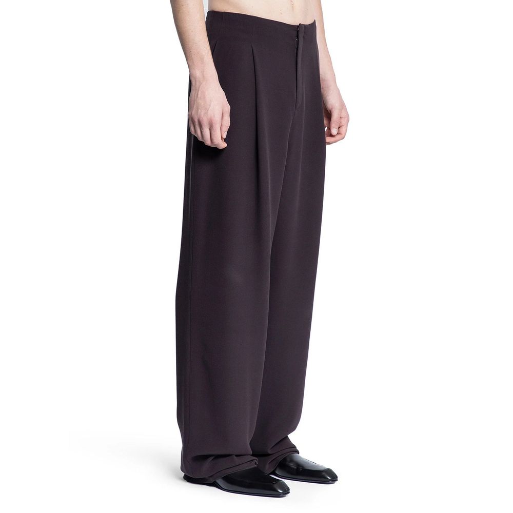 Saint Laurent Brown Silk Dress Men's Pants