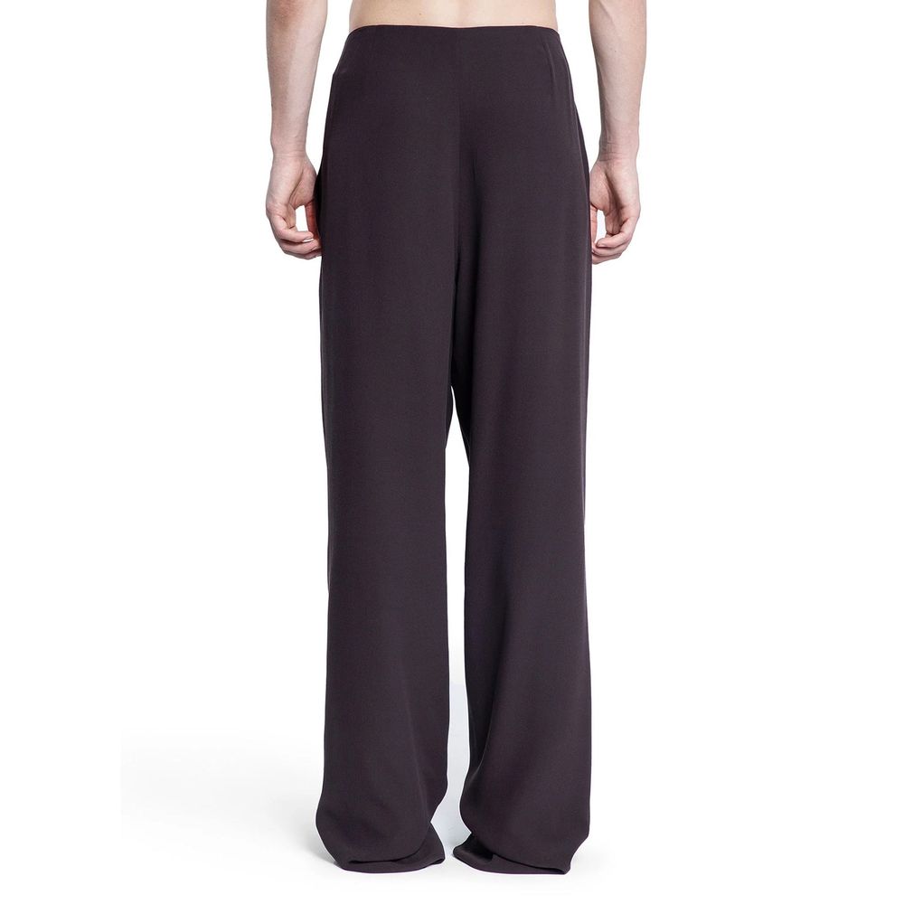 Saint Laurent Brown Silk Dress Men's Pants