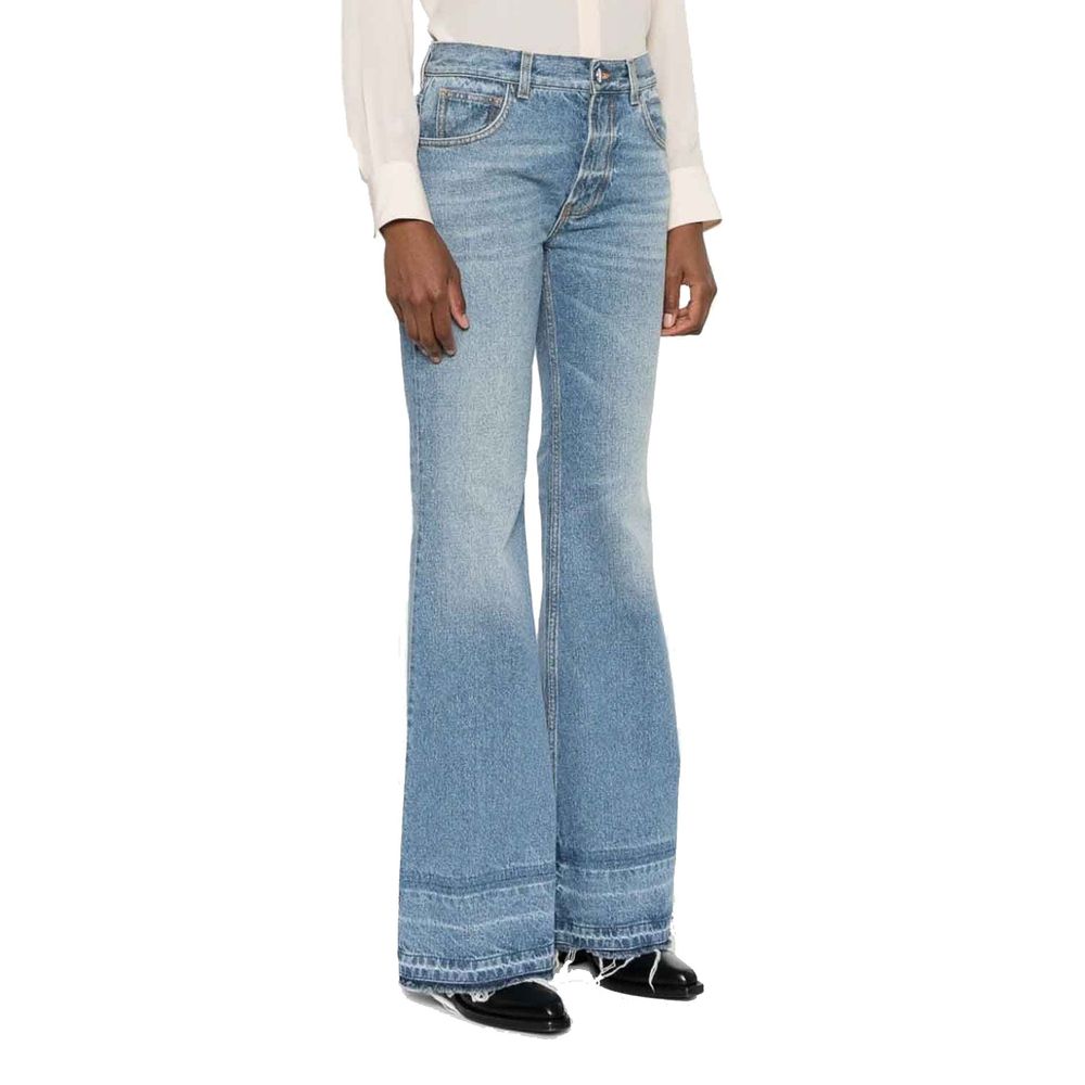 Chloé Blue Cotton Bootcut Women's Jeans