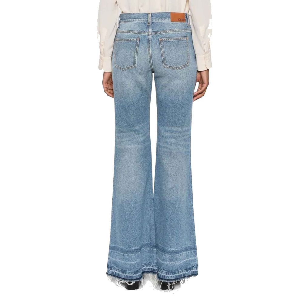 Chloé Blue Cotton Bootcut Women's Jeans