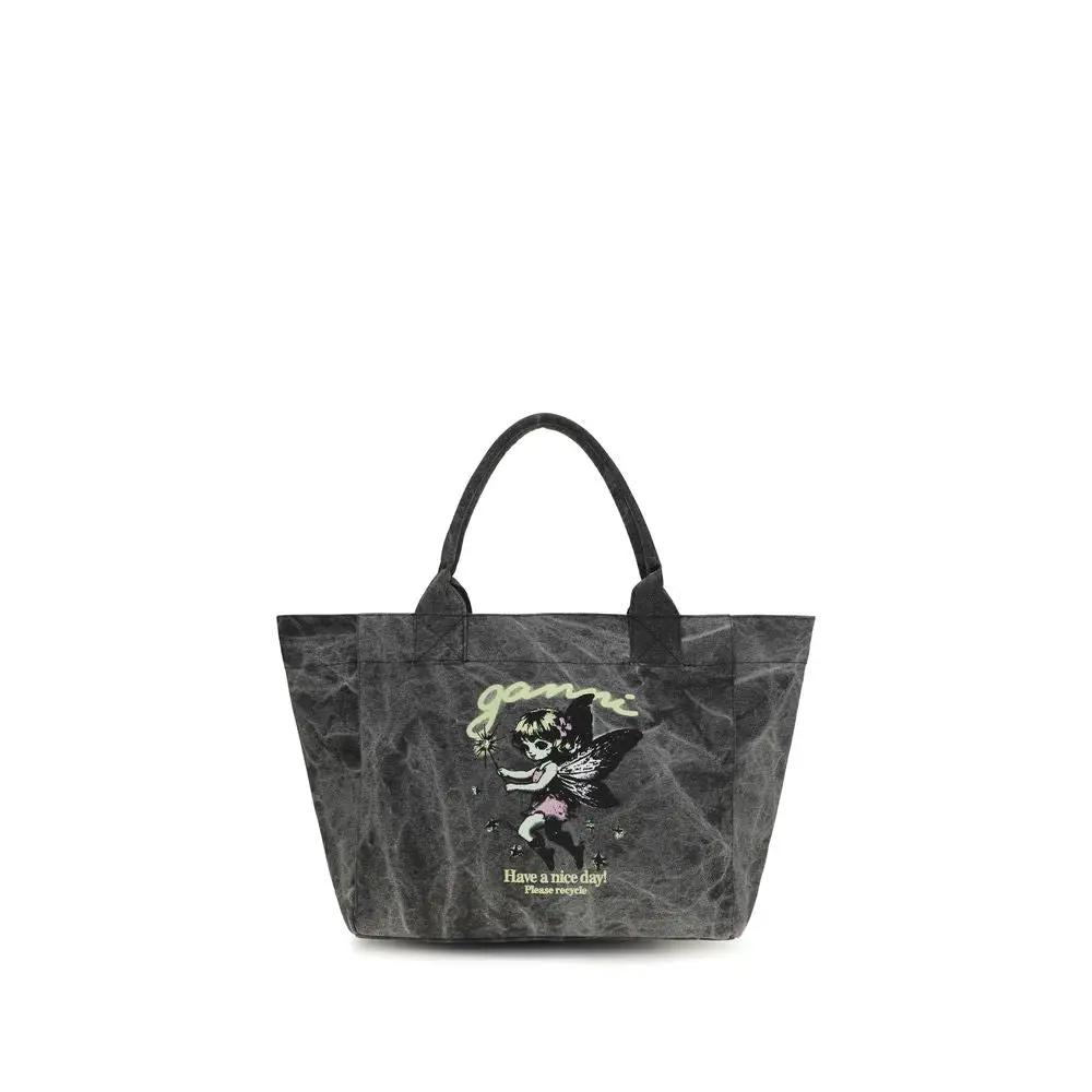 Ganni Gray Cotton Shoulder Bag