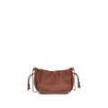 Brunello Cucinelli Brown Calf Leather Bos Taurus Shoulder Bag