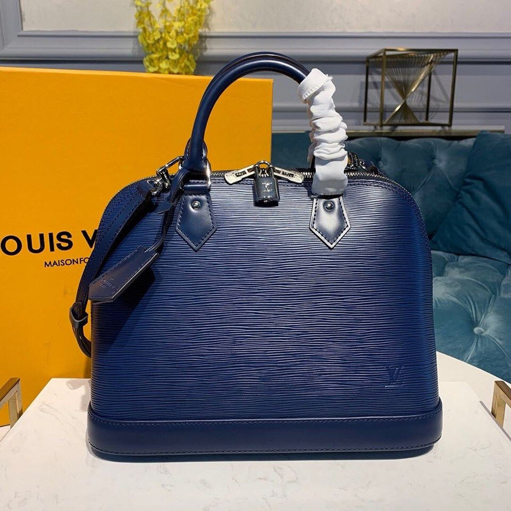 Louis Vuitton Alma PM Epi Navy Blue For Women, WomenÃƒÂ¢Ã¢â€šÂ¬Ã¢â€žÂ¢s Handbags, Shoulder And Crossbody Bags 12.6in/32cm Louis Vuitton