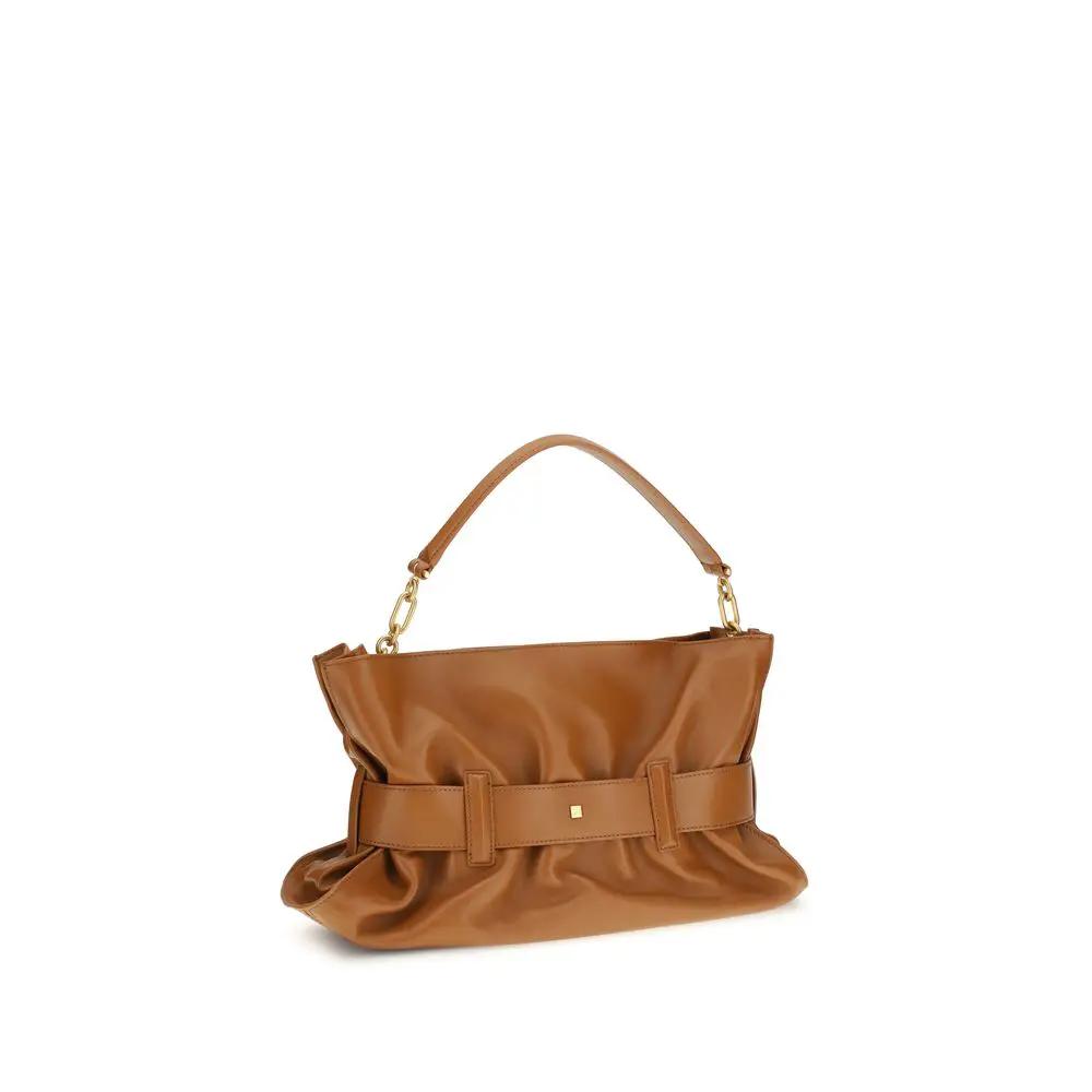 Balmain Brown Calf Leather Bos Taurus Handbag