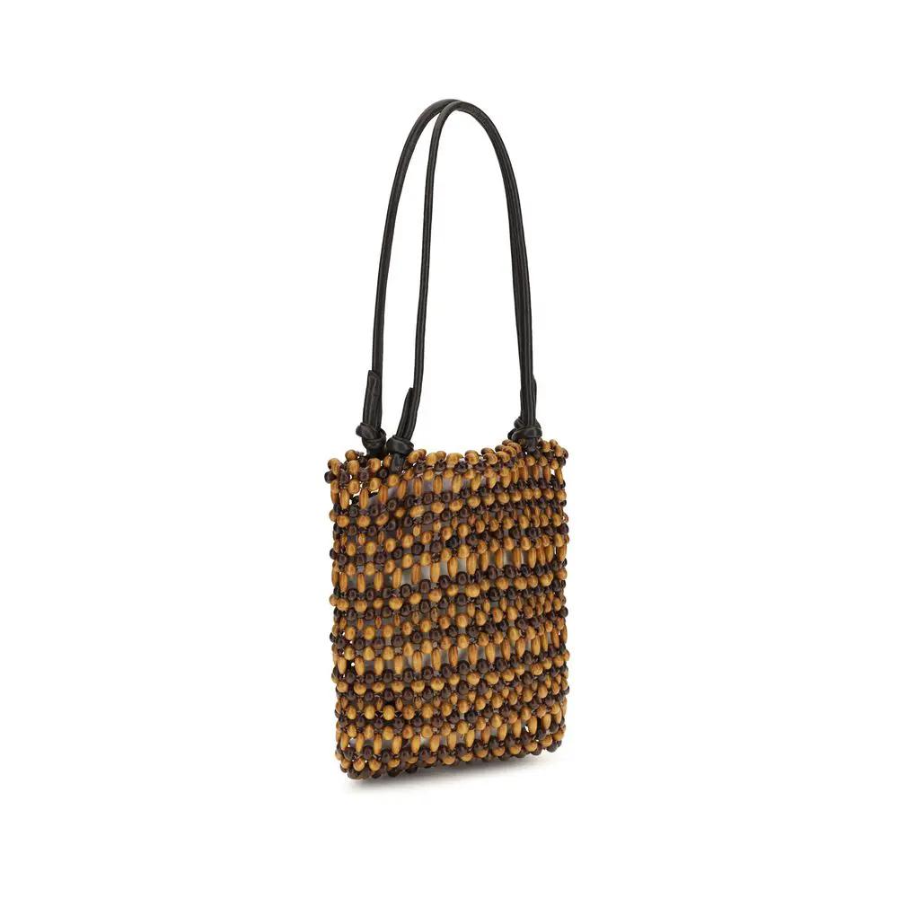 Staud Brown Wood Shoulder Bag