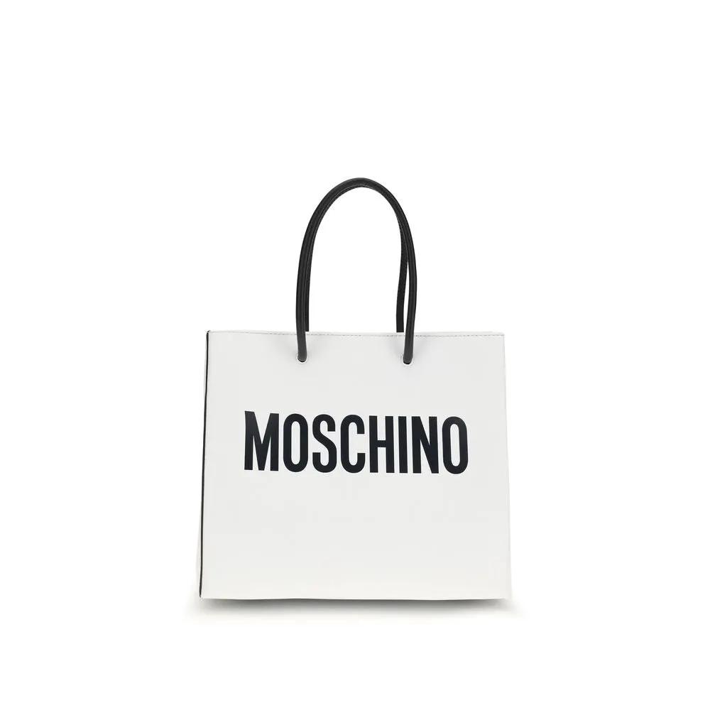 Moschino White Calf Leather Bos Taurus Handbag