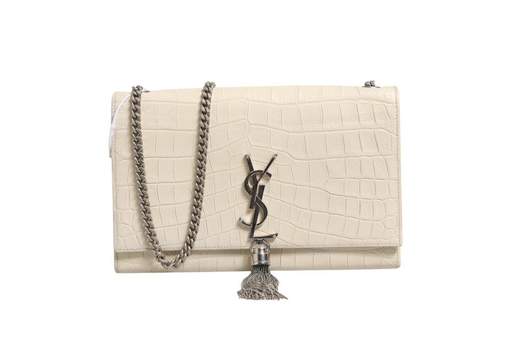 Saint Laurent Kate Tassel Small Croc-Embossed Women's Leather (Pre-Owned)