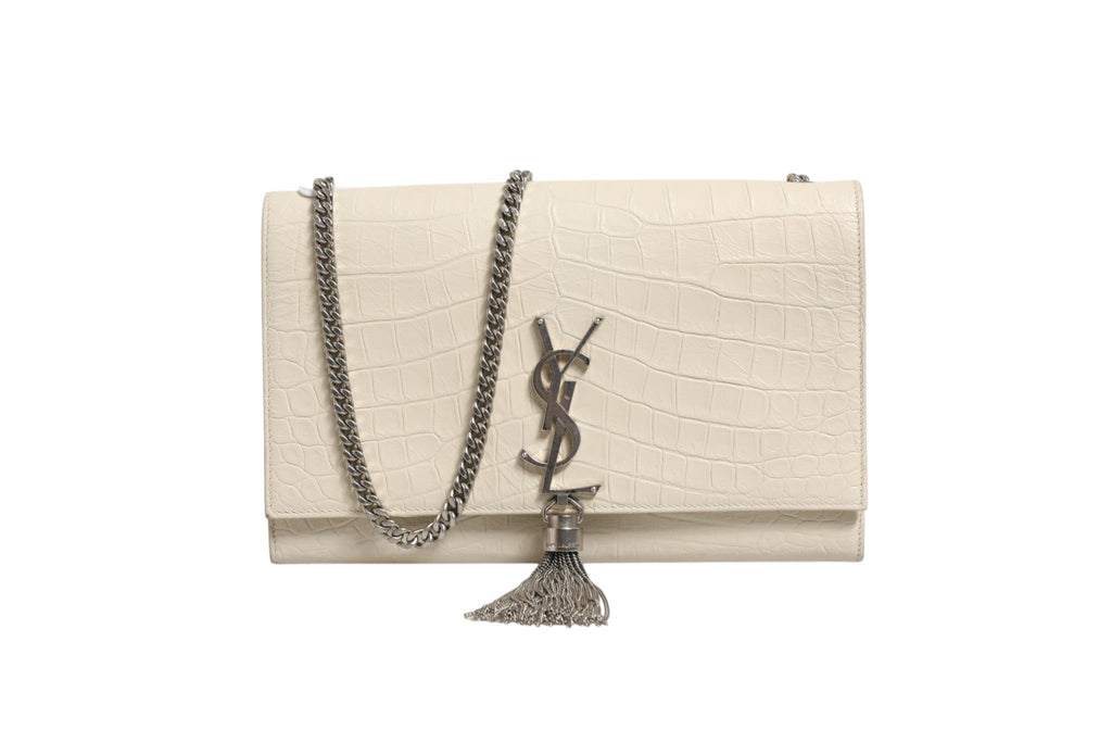 Saint Laurent Kate Tassel Small Croc-Embossed Women's Leather (Pre-Owned)